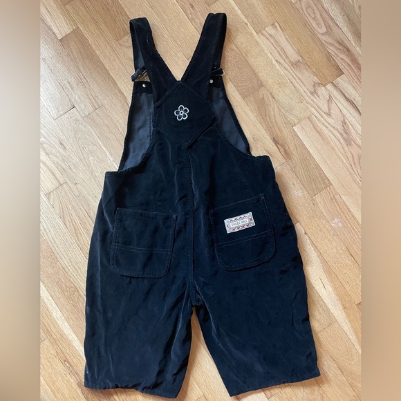 1990’s Vintage Black Velvet Embroidered Overalls Size S - Picture 4 of 6